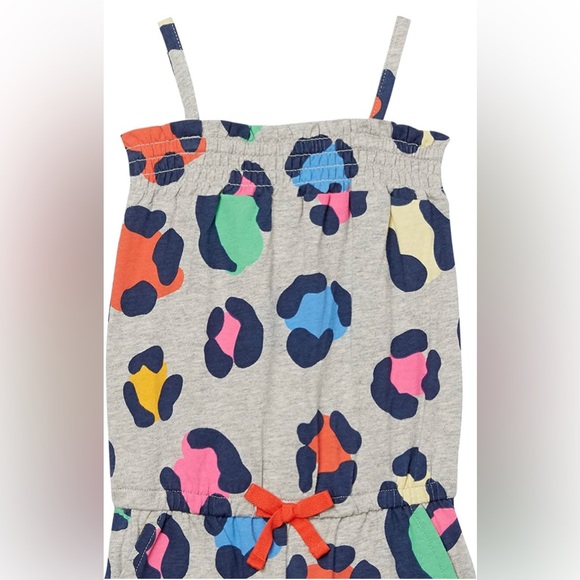 Amazon Essentials Girls Rainbow Stripes & Leopard Jumpsuits Rompers, Pack of 2 - Picture 3 of 4